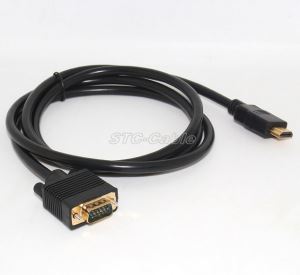 HDMI vīriešu un VGA vīriešu D SUB 15 Pin M/M savienotāja kabelis